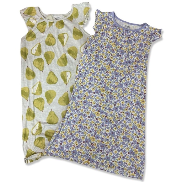 CARTERS Set of Pear and Flower Pajamas Nightgowns - Picture 1 of 8